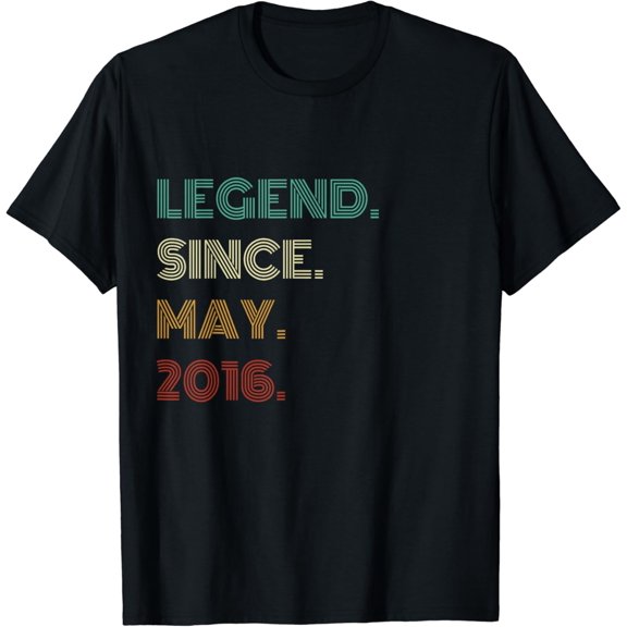 7 Years Old Legend Since May 2016 7Th Birthday T-Shirt