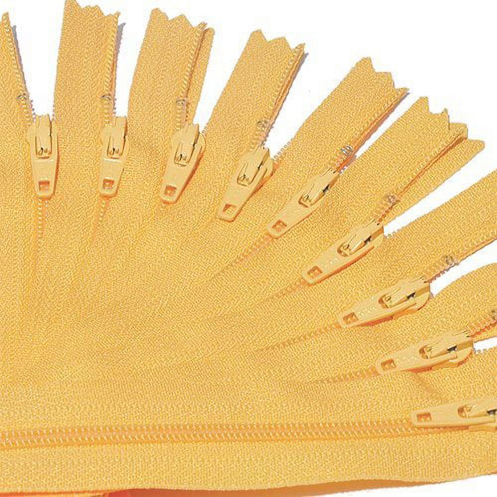 7" Zipper YKK #3 Nylon Coil Zippers ~ Closed Bottom ~ 507 Orange Yellow (3 Zippers / Pack)