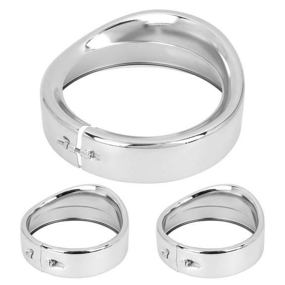 7" and 4.5" Motorcycle Headlight Fog Light Trim Ring for Harley-Davidson Dyna 2012-2016 Silver Tone
