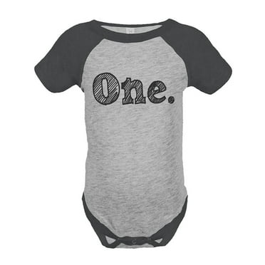 7 ate 9 Apparel Boy's First Birthday Vintage Baseball Tee Onepiece