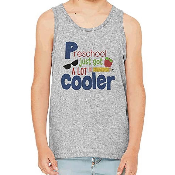 7 ate 9 Apparel Boy's School Preschool Cooler Grey Tank Top
