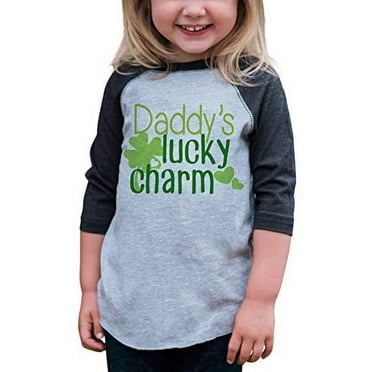 7 ate 9 Apparel Boy's St. Patrick's Day Vintage Baseball Tee Grey and Green