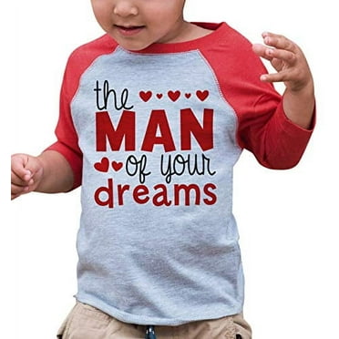 7 ate 9 Apparel Boy's Valentine's Day Toddler Vintage Baseball Tee Red and Grey