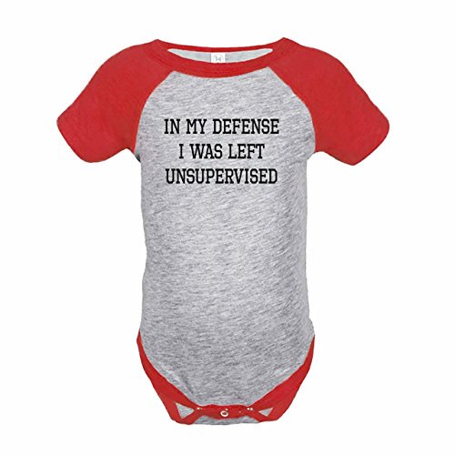 7 ate 9 Apparel Funny Kids Unsupervised Baseball Onepiece Red