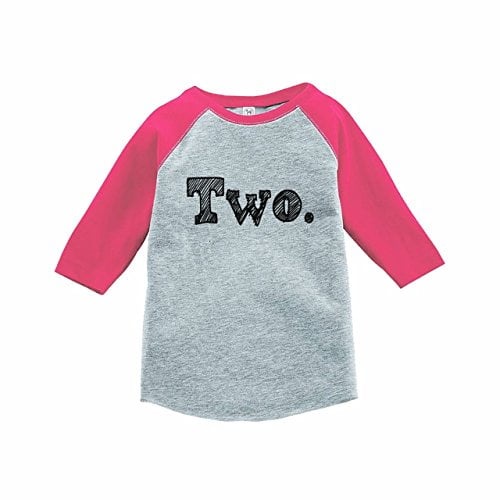 7 ate 9 Apparel Girl's Two Birthday Pink Raglan Tee - Walmart.com