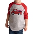 thumbnail image 1 of 7 ate 9 Apparel Kid's Love Truck Valentine's Day Red Raglan Shirt, 1 of 6