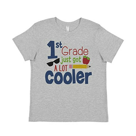 7 ate 9 Apparel Kids 1st Grade Got Cooler School Shirt Grey