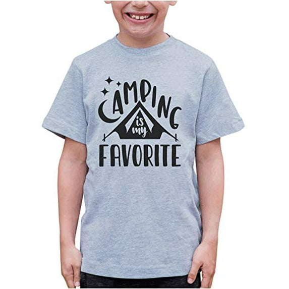 7 ate 9 Apparel Kids Camping is My Favorite Grey T-Shirt