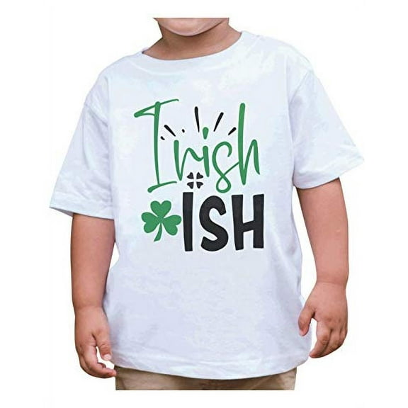 7 ate 9 Apparel Kids Funny Irish Ish St Patrick's Day White T-Shirt Youth Large