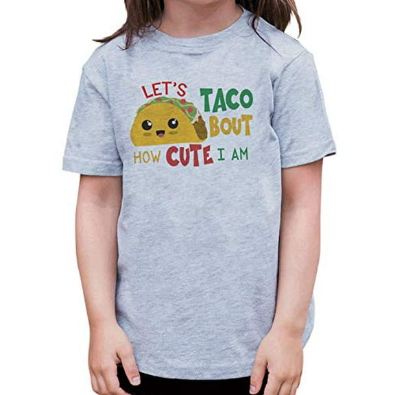 7 ate 9 Apparel Kids Funny Taco Bout How Cute I Am Cinco De Mayo Grey T-Shirt