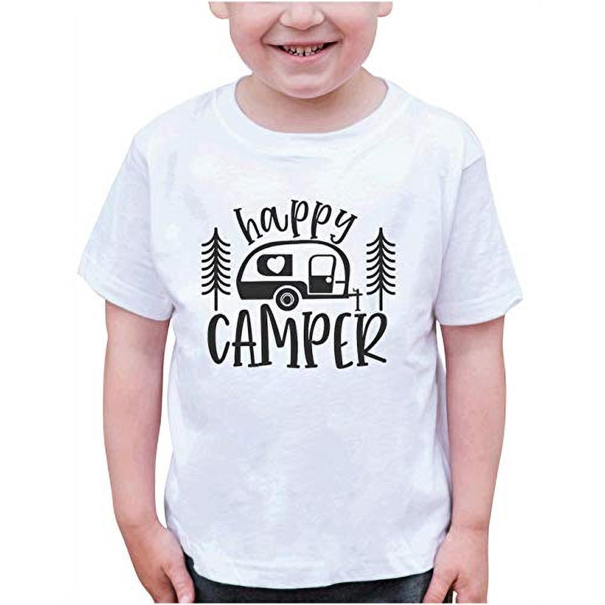 7 ate 9 Apparel Kids Happy Camper Trailer White T-Shirt