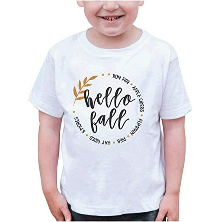 7 ate 9 Apparel Kids Hello Fall Favorite Things T Shirt White Walmart