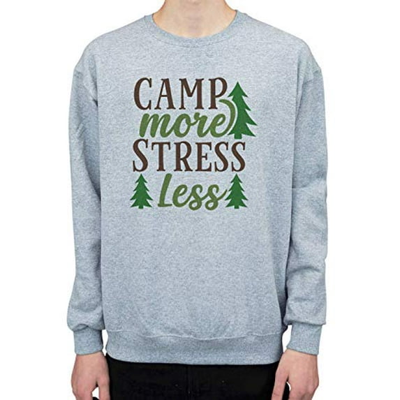 7 ate 9 Apparel Men's Camp More Stress Less Summer Grey Sweatshirt