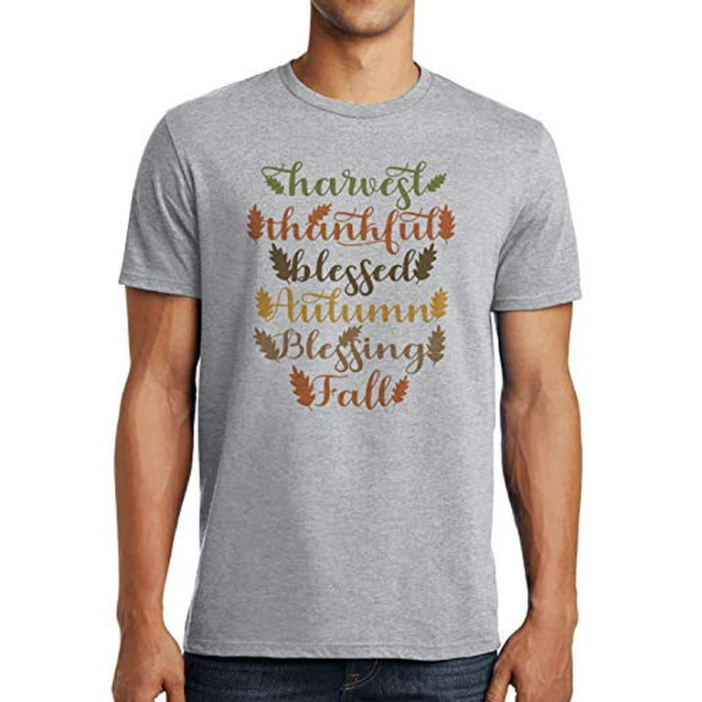 Thanksgiving T Shirt Men Women Autumn Fall Leaves Thankful T-Shirt