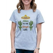 7 ate 9 Apparel Women's Adios Single Life T-Shirt Grey