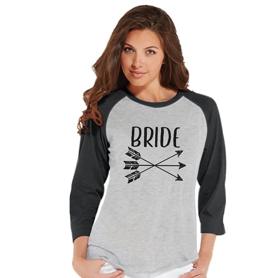 7 ate 9 Apparel Women's Bride Baseball Tee - Small