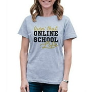7 ate 9 Apparel Women's Online School Life Grey T-Shirt