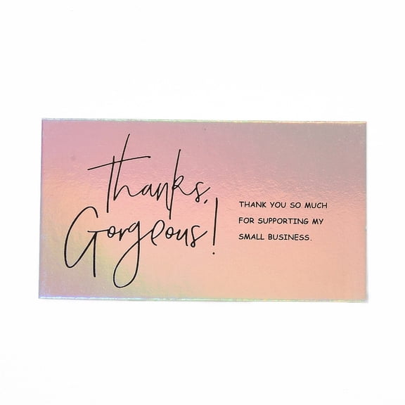 7 bag Laser Thank You Card for Thanksgiving Day 50x90x0.4mm 50pcs/bag Decorations Rectangle Colorful
