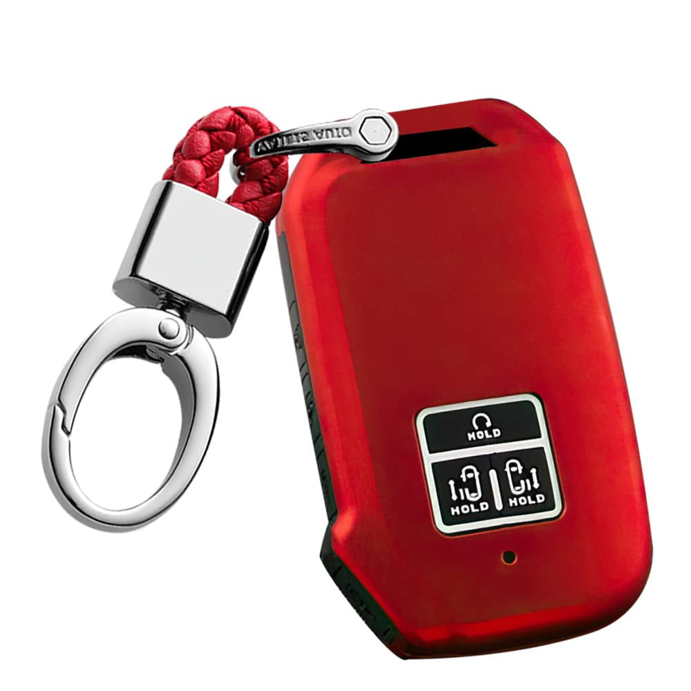 7-button Key Fob Cover with Keychain Carbon Pattern Key Shell Fit for ...