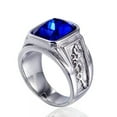 thumbnail image 1 of 7-color Stones Engagement 17mm Rings 316L Stainless Steel Men's Silver Size 7-13, 1 of 8