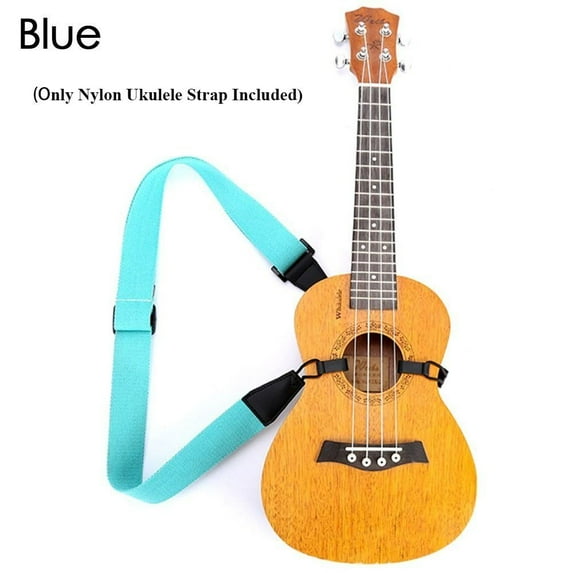 7 colors Nylon Sling With Hook Musical Instrument Straps Ukulele Strap Guitar Accessories Adjustable Belt BLUE