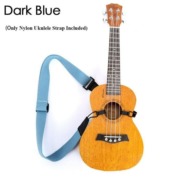 7 colors Nylon Sling With Hook Musical Instrument Straps Ukulele Strap Guitar Accessories Adjustable Belt DARK BLUE