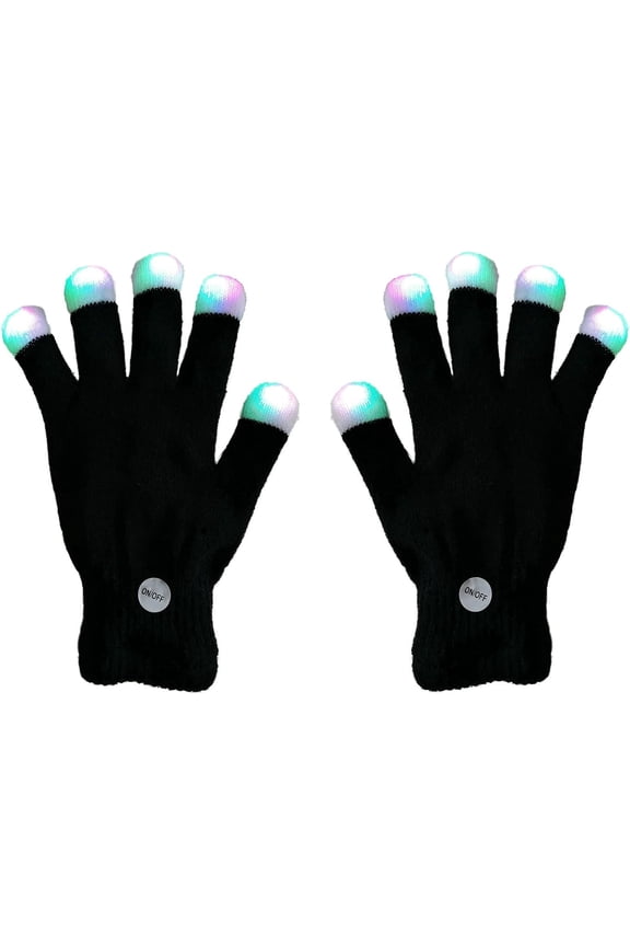 7 colors light show LED Gloves Rave Light Finger Lighting Flashing Glow Mittens