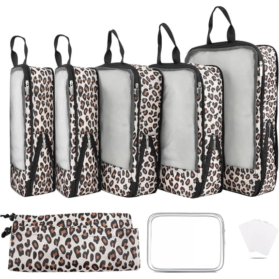 7 count Compression Packing Cubes for Travel Luggage, Lightweight Suitcase Organizer Bags Set, Compression Packaging Cube for Travel Essentials, Packing Cubes for Carry  Suitcase