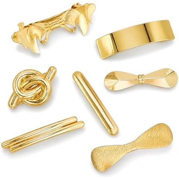 7 count Hair Barrettes for Women, Metal Hair Clips, Simple Spring Snap Hair Barrettes Large for Thin Hair Ponytail Accessories (C-7Pcs)