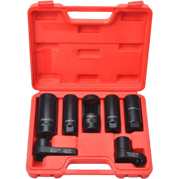 7 count  Sensor Socket Set, O2 Sensor Removal Kit, Oil  Sensor Socket Wrench Set