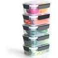 7 cup Plastic Food Storage Containers with Lids Nestable Freezer ...
