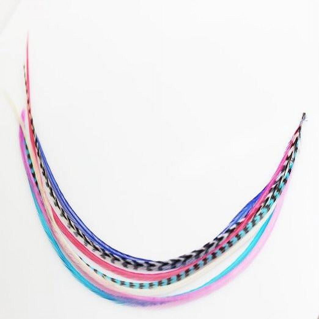 7 feathers in Total 7-10 Mermaid Mix Long Thin Feathers for Hair Extension 7 Feathers
