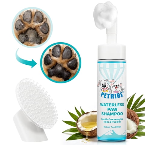 7 fl oz Dog Paw Cleaner with Built-in Brush, Foaming No-Rinse Formula for Cleaning Dirty Paws Washer After Walks, Gentle Everyday Dog Shampoo Puppy Clean Paws