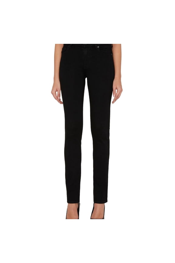 Womens Kimmie Mid Rise Straight Leg Jeans, Black, 26