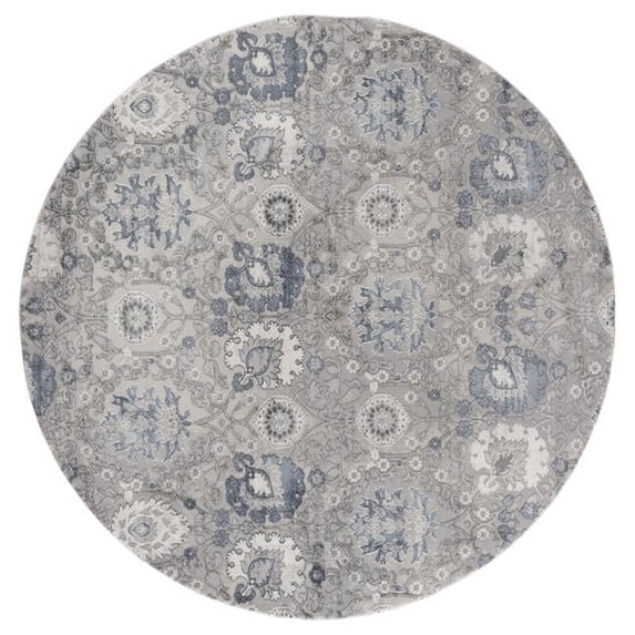 7 ft. 10 in. Cascades Olallie Transitional Round Machine Made Rug, Blue