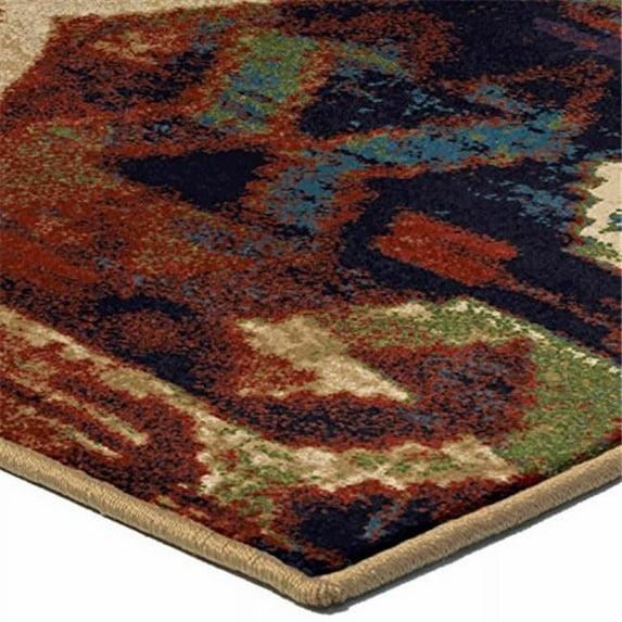 7 ft. 10 in. x 10 ft. 10 in. Elk River Mardi Gras Rectangle Rugs - Multi Color & Red