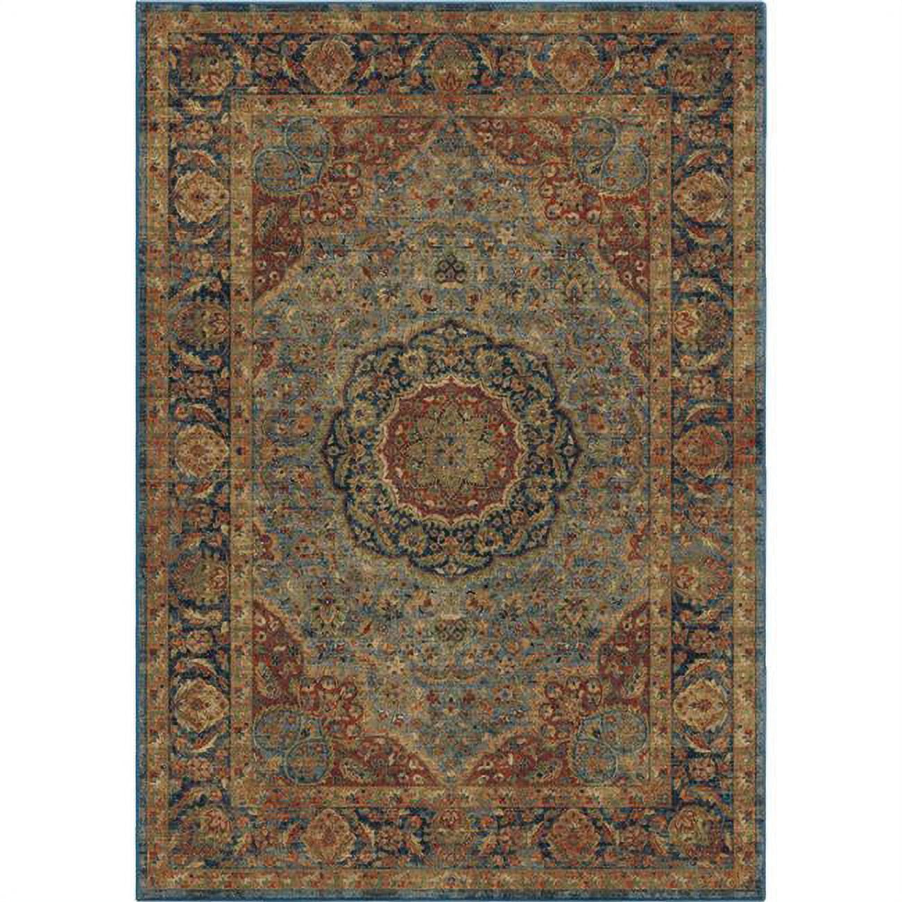 7 ft. 10 in. x 10 ft. 10 in. Traditional Rochester Blue Rectangular Area Rug