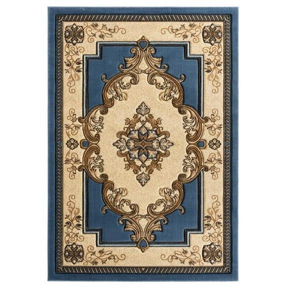7 ft. 10 in. x 10 ft. 6 in. Bristol Fallon Blue Rectangle Area Rug