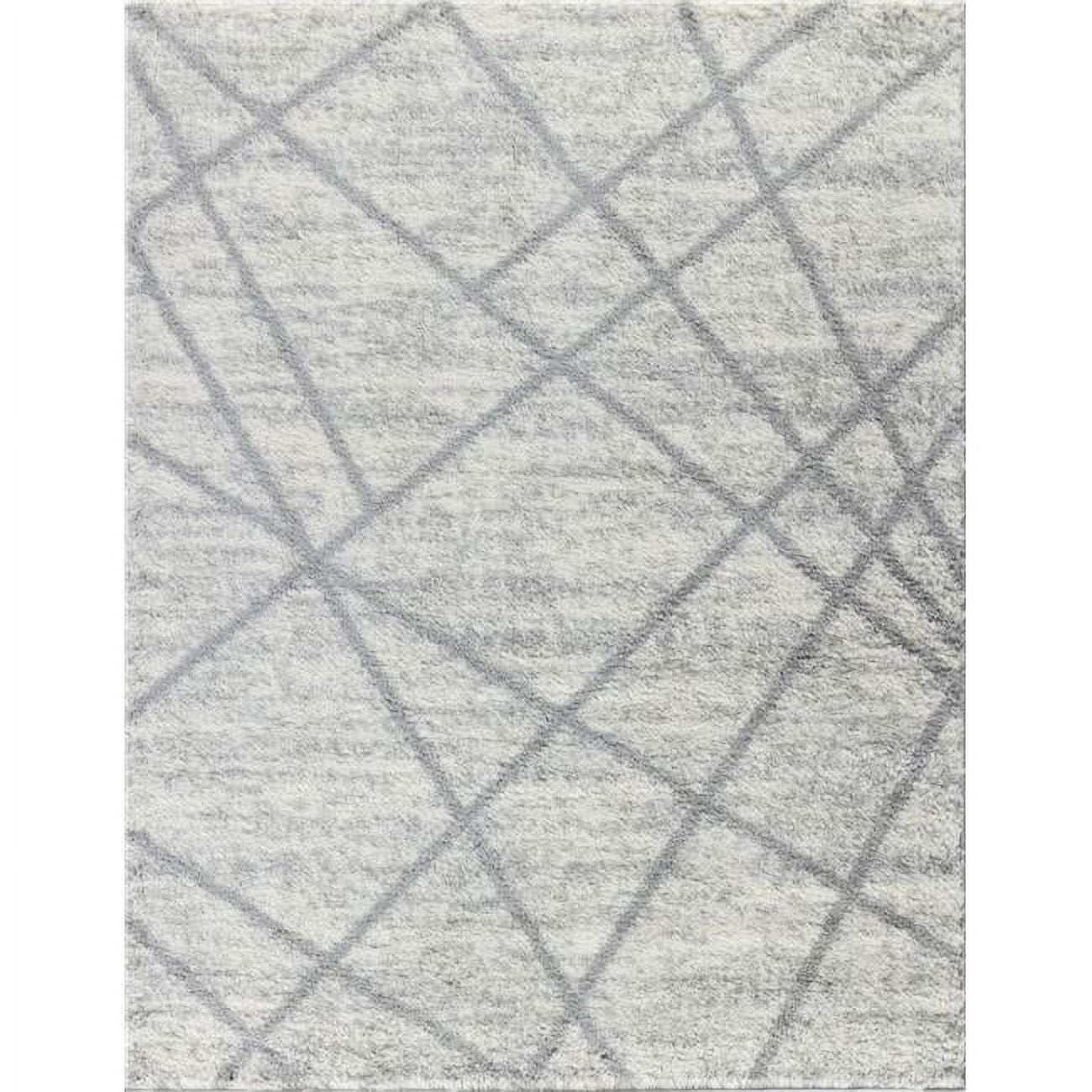 7 ft. 10 in. x 9 ft. 10 in. Cozy Shag Machine Made Rectangle Rug, Grey ...