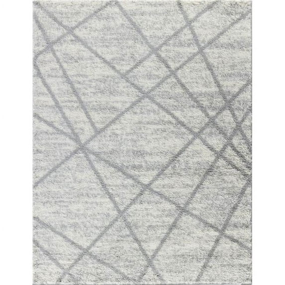 7 ft. 10 in. x 9 ft. 10 in. Cozy Shag Machine Made Rectangle Rug, Grey
