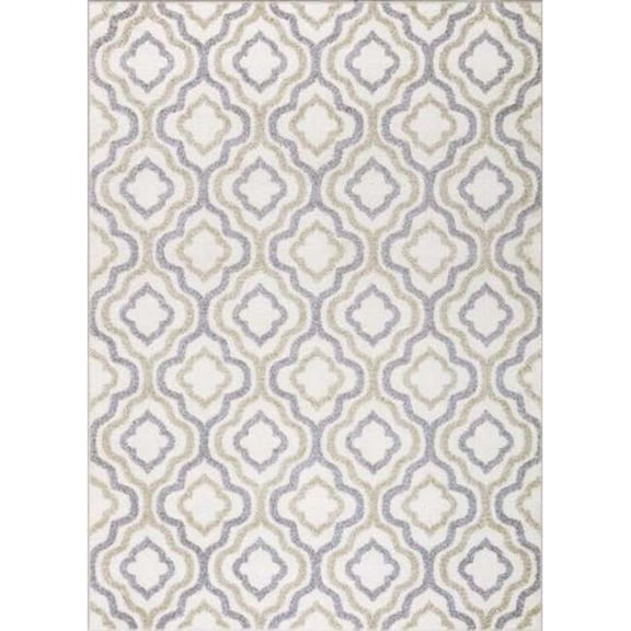 7 ft. 10 in. x 9 ft. 10 in. Crystal Rectangle Area Rug - Ivory - 7'10in. x 9'10in.