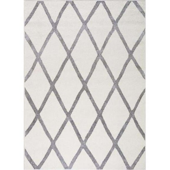 7 ft. 10 in. x 9 ft. 10 in. Diamond Rectangle Area Rug - Ivory