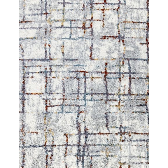7 ft. 10 in. x 9 ft. 10 in. Ivory Shaggy Area Rug / Soft, Kid & Pet Safe