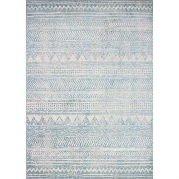 7 ft. 6 in. x 9 ft. 6 in. Mayfair Collection Transitional Polypropylene Power Loom Area Rug, Ivy & Aqua