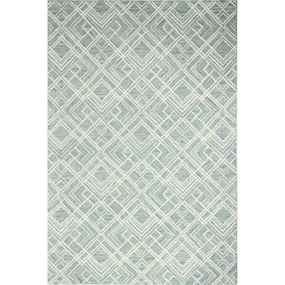 7 ft. 6 in. x 9 ft. 6 in. Valencia Transitional 100 Percentage Wool Hand Tufted Rectangle Area Rug - Teal
