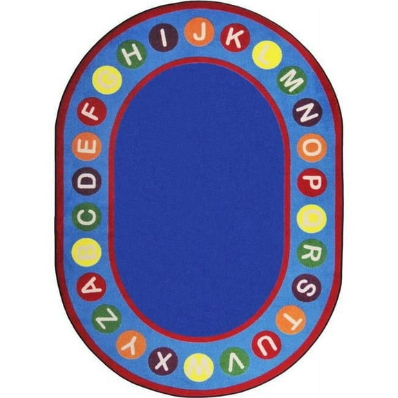 7 ft. 8 in. x 10 ft. 9 in. Alphabet Spots Kid Essentials Oval Rug Multicolor