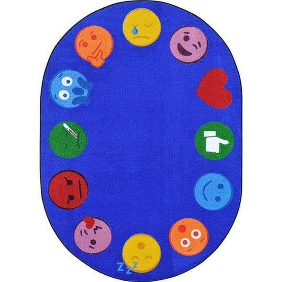 7 ft. 8 in. x 10 ft. 9 in. Emoji Edge Kid Essentials Oval Rug Multicolor