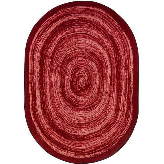 7 ft. 8 in. x 10 ft. 9 in. Feeling Fun Children Oval Rug Red