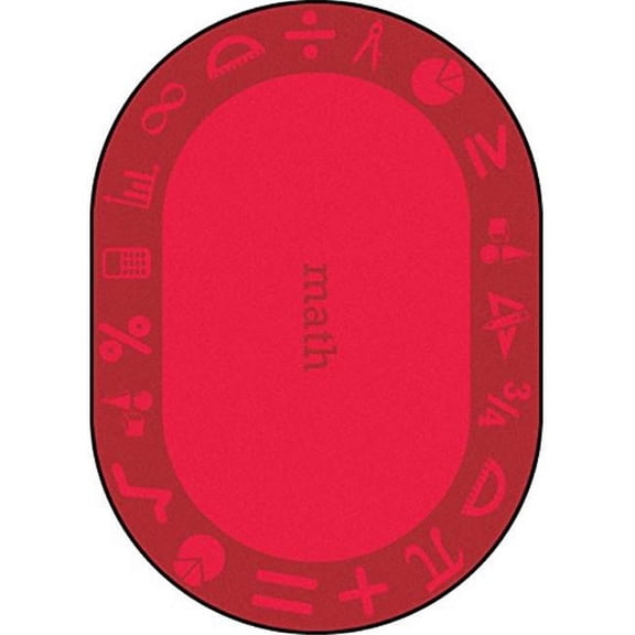 7 ft. 8 in. x 10 ft. 9 in. Steam Classroom Kid Essentials Oval Rug Math