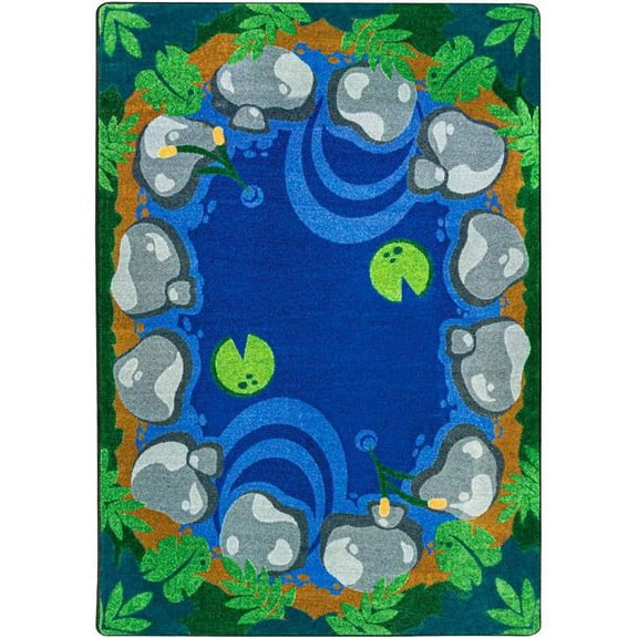 7 ft. 8 in. x 10 ft. 9 in. Tranquil Pond Children Area Rug Multi Color